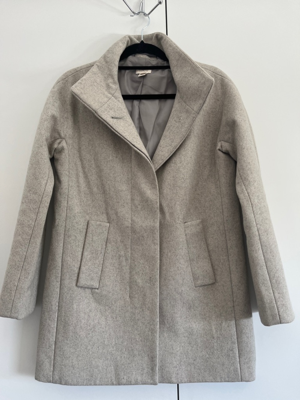 J.Crew Women’s Light Gray Wool-Blend City Coat